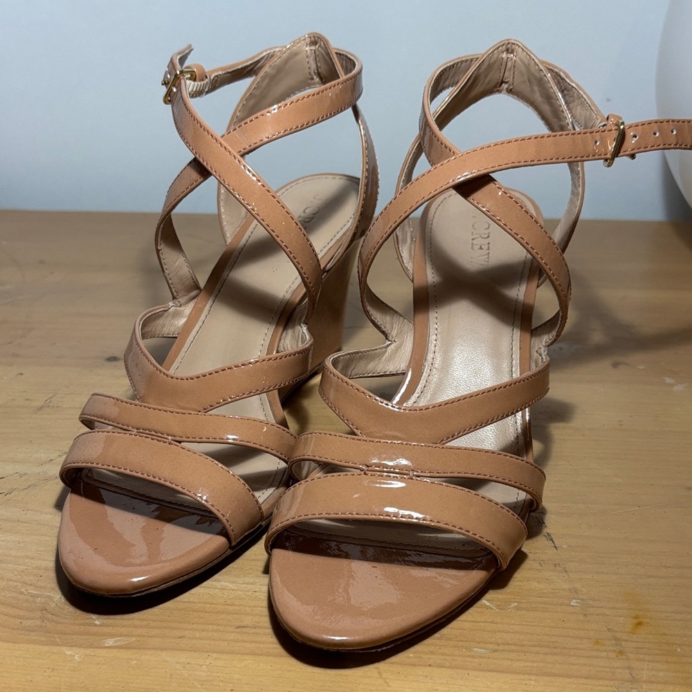 J. Crew Tan Strappy Heels